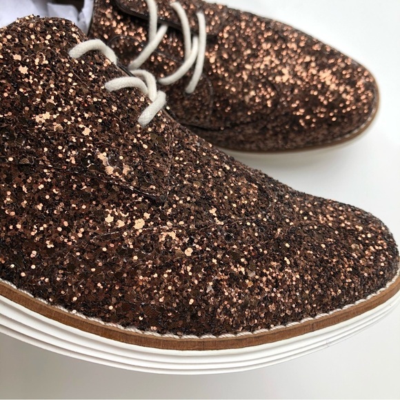 Cole Haan Grande OS Gold Metallic Sparkle Loafer Oxford Sneaker - Picture 7 of 10